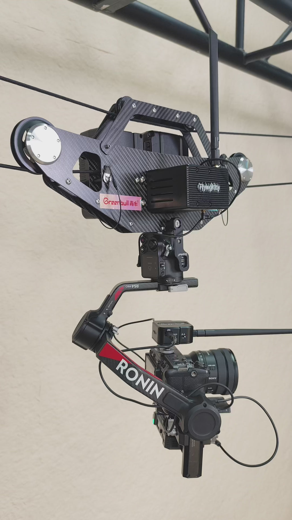 Greenbull flycam shooting systems cable spidercam FM6MAX version payload 6kg cablecam.